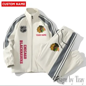 Chicago Blackhawks NHL 2 Piece Casual Athletic Jogging Warm Up S9VSS2PS492
