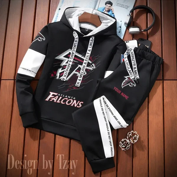 Atlanta Falcons New Fashion Casual Sportswear: Stylish Hooded Sweatshirt and Jogger Pants Set for Men SPTCSSW143 - Image 2