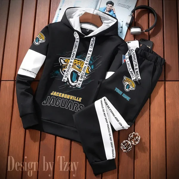 Jacksonville Jaguars New Fashion Casual Sportswear: Stylish Hooded Sweatshirt and Jogger Pants Set for Men SPTCSSW156