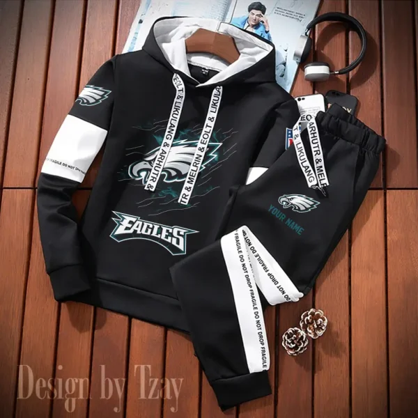 Philadelphia Eagles New Fashion Casual Sportswear: Stylish Hooded Sweatshirt and Jogger Pants Set for Men SPTCSSW167