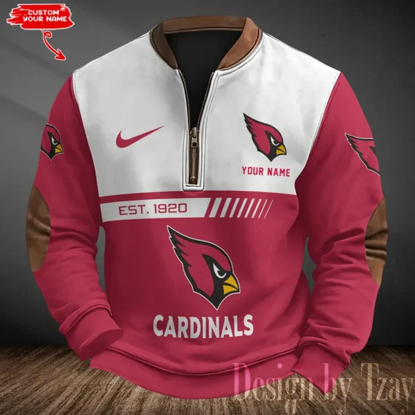 Arizona Cardinals Men's Vintage Zipper Stand Collar Sweatshirt S9MPZNS302