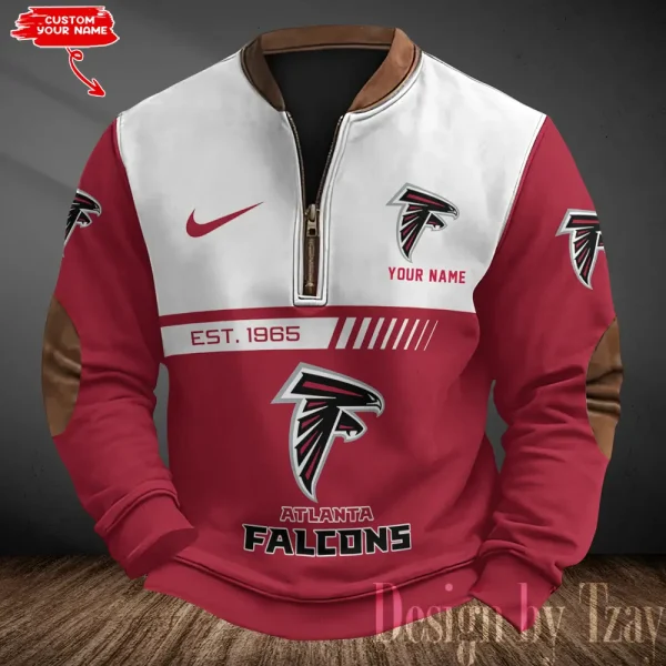 Atlanta Falcons Men's Vintage Zipper Stand Collar Sweatshirt S9MPZNS303