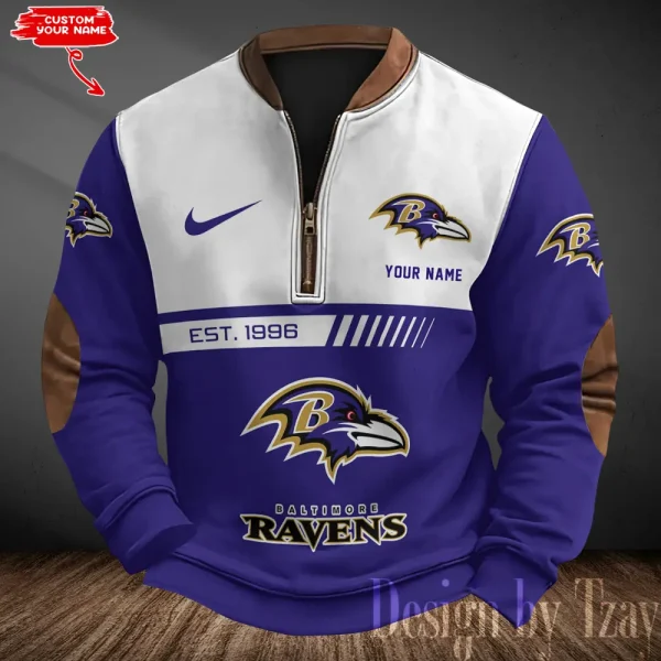 Baltimore Ravens Men's Vintage Zipper Stand Collar Sweatshirt S9MPZNS304