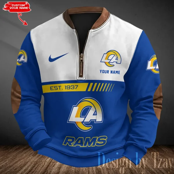 Los Angeles Rams Men's Vintage Zipper Stand Collar Sweatshirt S9MPZNS320