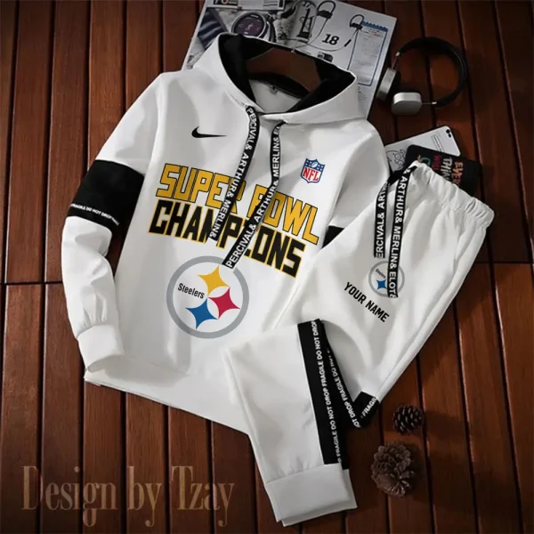 Pittsburgh Steelers New Fashion Casual Sportswear: Stylish Hooded Sweatshirt and Jogger Pants Set for Men SPTCSSW200 - Image 2