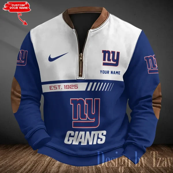 New York Giants Men's Vintage Zipper Stand Collar Sweatshirt S9MPZNS325