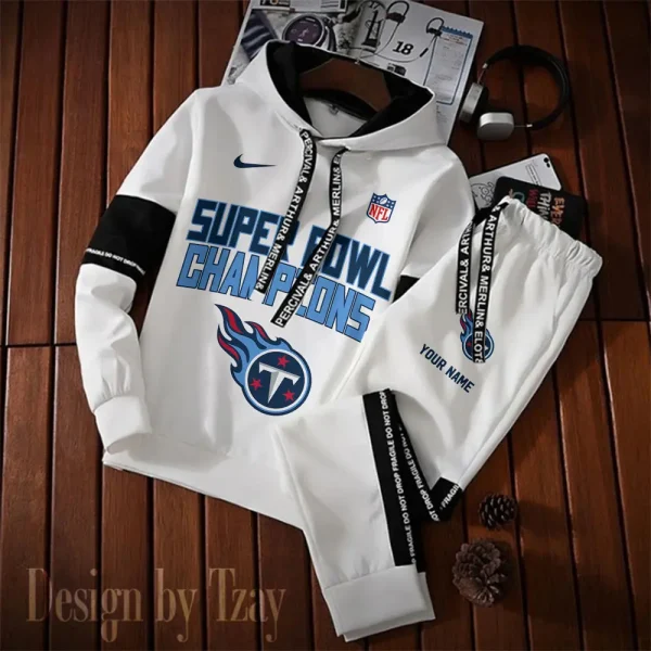 Tennessee Titans New Fashion Casual Sportswear: Stylish Hooded Sweatshirt and Jogger Pants Set for Men SPTCSSW204