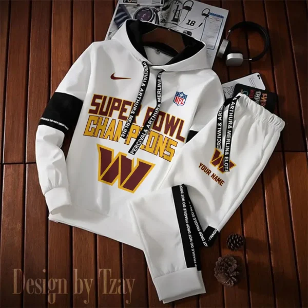 Washington Commanders New Fashion Casual Sportswear: Stylish Hooded Sweatshirt and Jogger Pants Set for Men SPTCSSW205