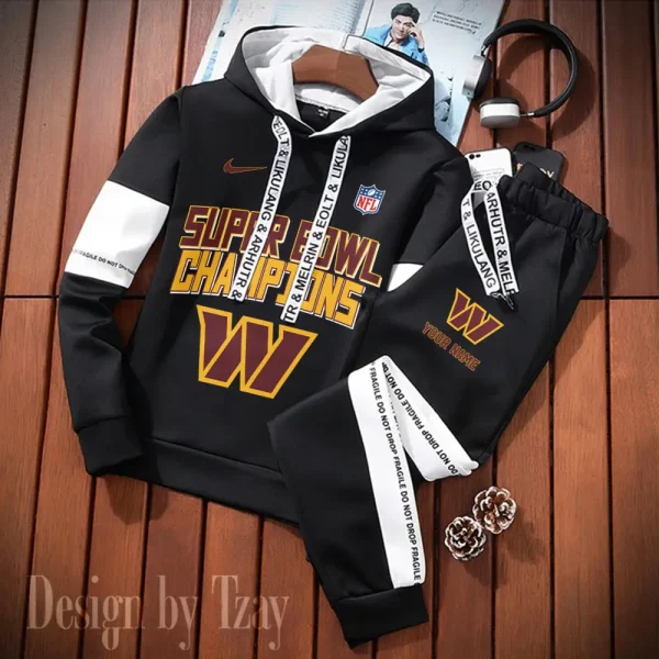 Washington Commanders New Fashion Casual Sportswear: Stylish Hooded Sweatshirt and Jogger Pants Set for Men SPTCSSW205 - Image 2