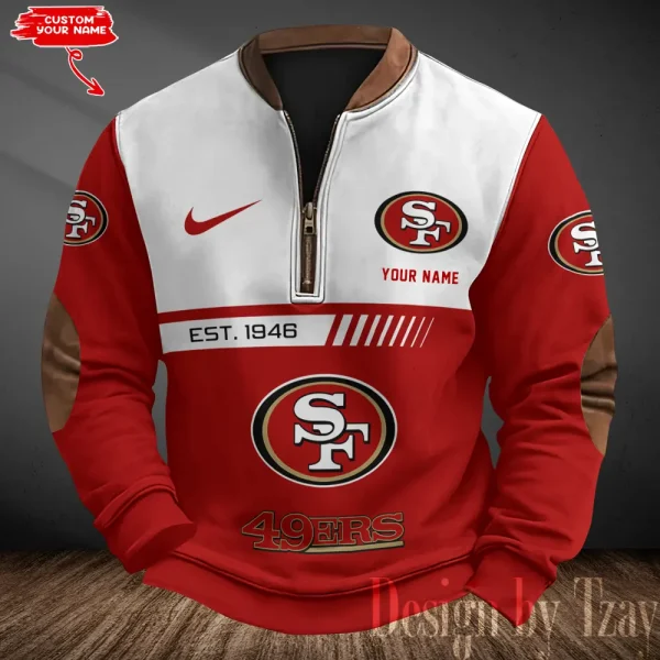 San Francisco 49ers Men's Vintage Zipper Stand Collar Sweatshirt S9MPZNS329