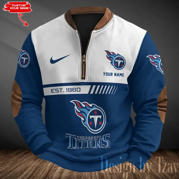 Tennessee Titans Men's Vintage Zipper Stand Collar Sweatshirt S9MPZNS332