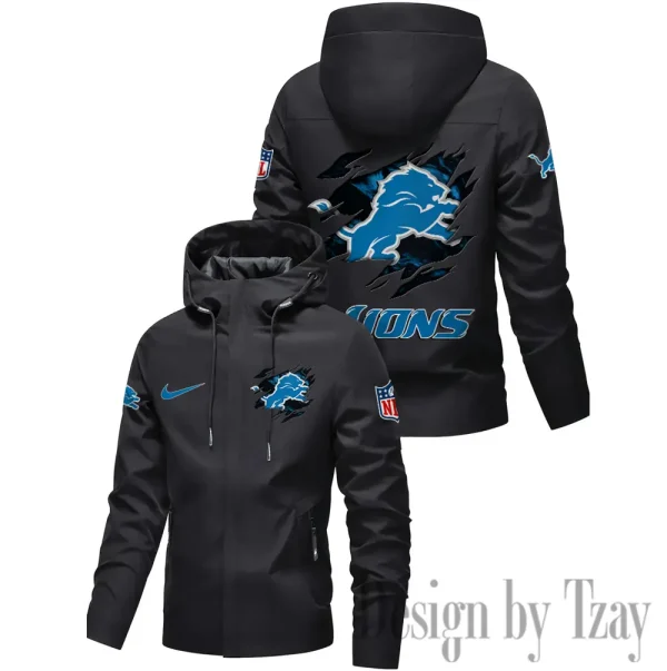 Detroit Lions Motorcycle Riding Windbreaker Four Seasons Windproof SPTMRWFSW011