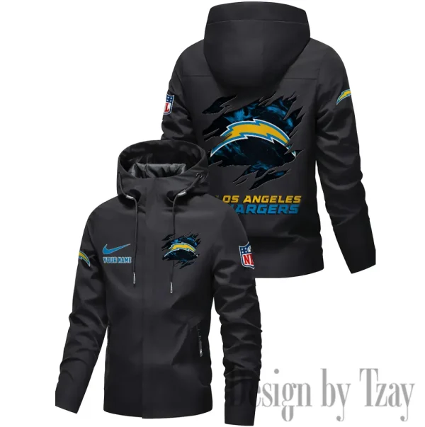 Los Angeles Chargers Motorcycle Riding Windbreaker Four Seasons Windproof SPTMRWFSW018 - Image 3