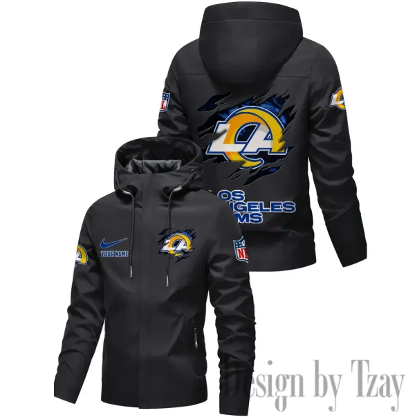 Los Angeles Rams Motorcycle Riding Windbreaker Four Seasons Windproof SPTMRWFSW019 - Image 2