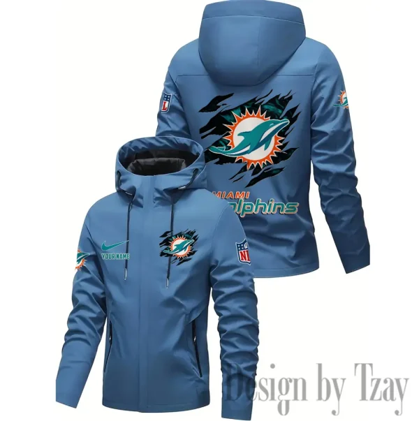 Miami Dolphins Motorcycle Riding Windbreaker Four Seasons Windproof SPTMRWFSW020