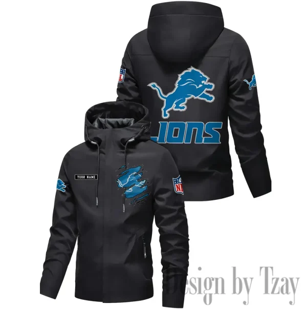 Detroit Lions Motorcycle Riding Windbreaker Four Seasons Windproof SPTMRWFSW043