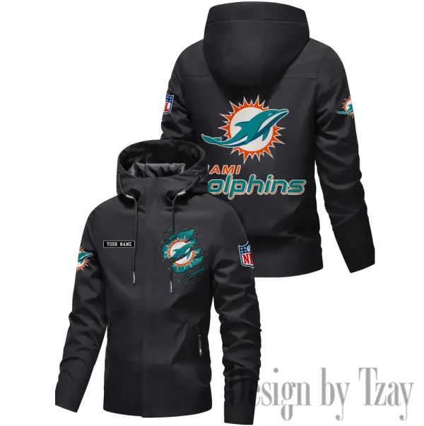Miami Dolphins Motorcycle Riding Windbreaker Four Seasons Windproof SPTMRWFSW052 - Image 2