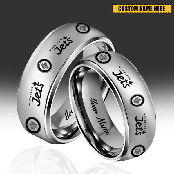 Winnipeg Jets NHL New Style Ring Personalized Name And Date Gift For Fans AZSSRINGS265