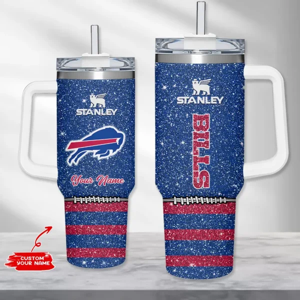Buffalo Bills Simple Modem 40oz Tumbler With Handle And Straw Lid AZC40OZT648
