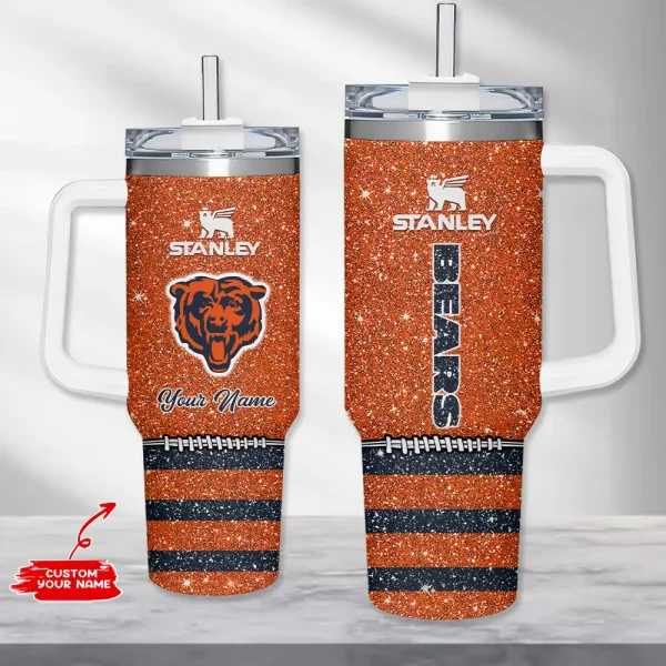 Chicago Bears Simple Modem 40oz Tumbler With Handle And Straw Lid AZC40OZT650