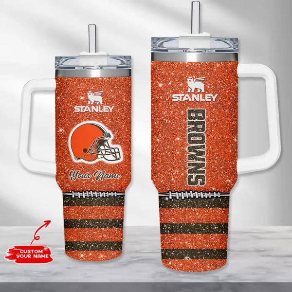 Cleveland Browns Simple Modem 40oz Tumbler With Handle And Straw Lid AZC40OZT652