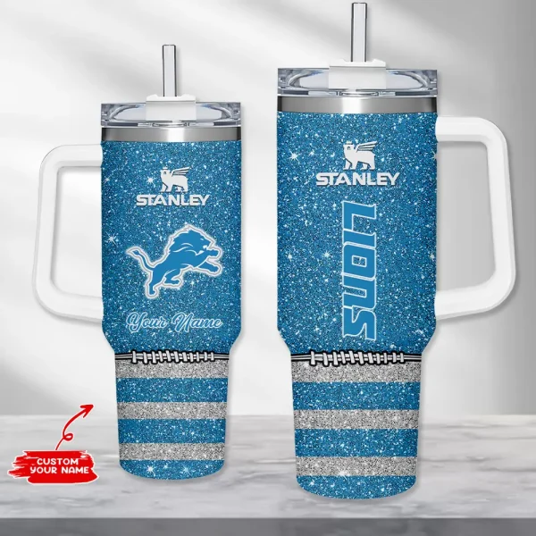 Detroit Lions Simple Modem 40oz Tumbler With Handle And Straw Lid AZC40OZT655