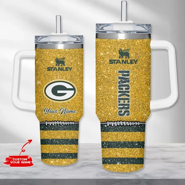 Green Bay Packers Simple Modem 40oz Tumbler With Handle And Straw Lid AZC40OZT656