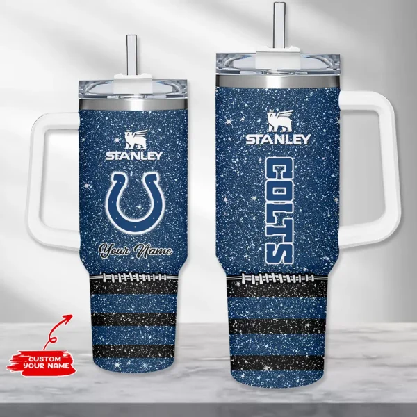 Indianapolis Colts Simple Modem 40oz Tumbler With Handle And Straw Lid AZC40OZT658