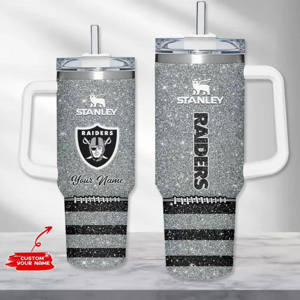 Las Vegas Raiders Simple Modem 40oz Tumbler With Handle And Straw Lid AZC40OZT661