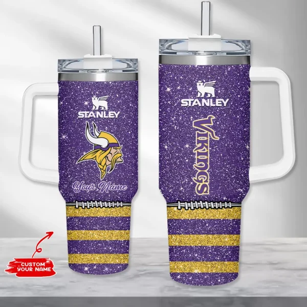 Minnesota Vikings Simple Modem 40oz Tumbler With Handle And Straw Lid AZC40OZT665