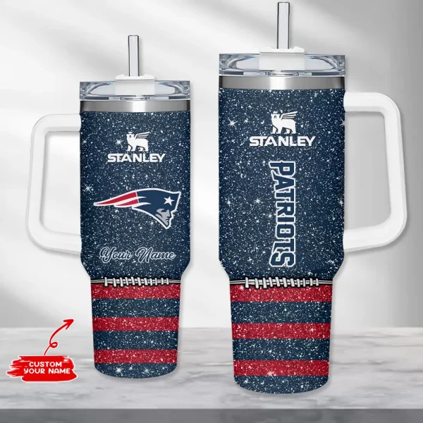 New England Patriots Simple Modem 40oz Tumbler With Handle And Straw Lid AZC40OZT666