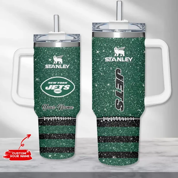 New York Jets Simple Modem 40oz Tumbler With Handle And Straw Lid AZC40OZT669