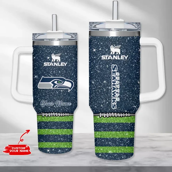 Seattle Seahawks Simple Modem 40oz Tumbler With Handle And Straw Lid AZC40OZT673