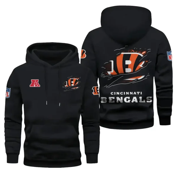 Cincinnati Bengals Limited Edition Pocket Pullover Hoodie New 2025 AZ2DHD071 - Image 4
