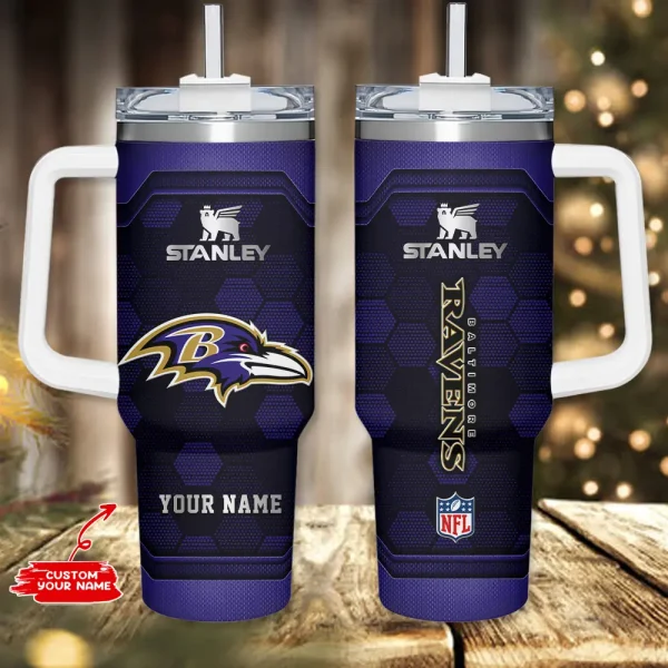 Baltimore Ravens Simple Modem 40oz Tumbler With Handle And Straw Lid AZC40OZT679