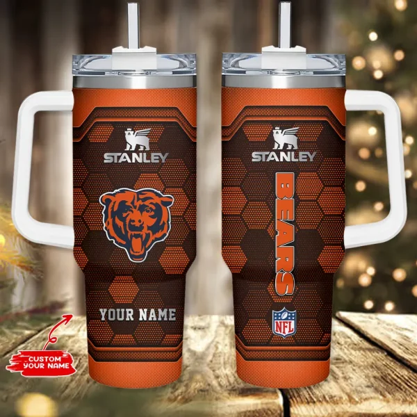 Chicago Bears Simple Modem 40oz Tumbler With Handle And Straw Lid AZC40OZT682