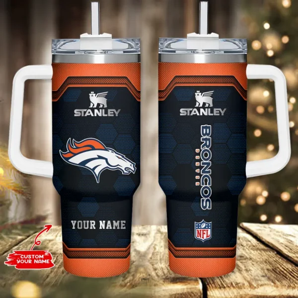 Denver Broncos Simple Modem 40oz Tumbler With Handle And Straw Lid AZC40OZT686
