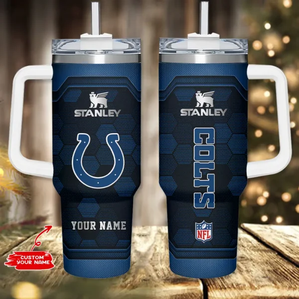 Indianapolis Colts Simple Modem 40oz Tumbler With Handle And Straw Lid AZC40OZT690