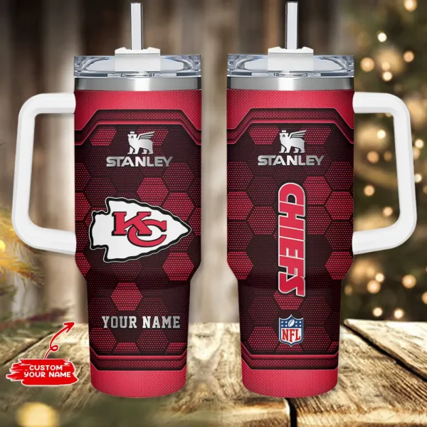 Kansas City Chiefs Simple Modem 40oz Tumbler With Handle And Straw Lid AZC40OZT692
