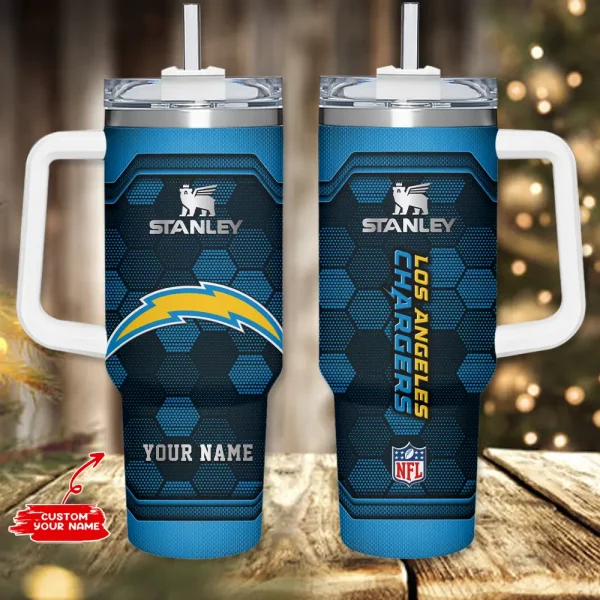 Los Angeles Chargers Simple Modem 40oz Tumbler With Handle And Straw Lid AZC40OZT694