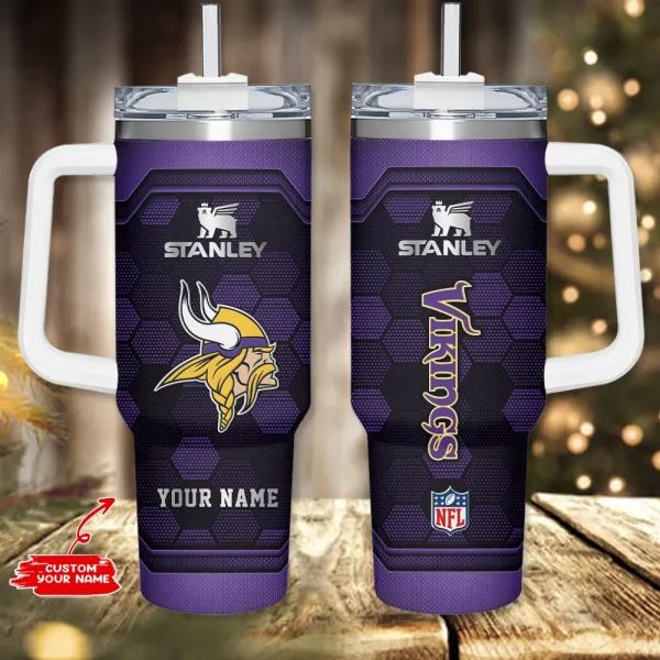 Minnesota Vikings Simple Modem 40oz Tumbler With Handle And Straw Lid AZC40OZT697