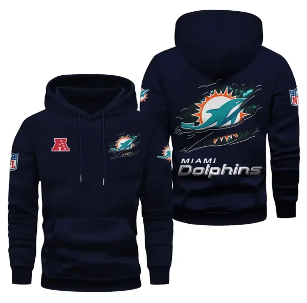 Miami Dolphins Limited Edition Pocket Pullover Hoodie New 2025 AZ2DHD084 - Image 3