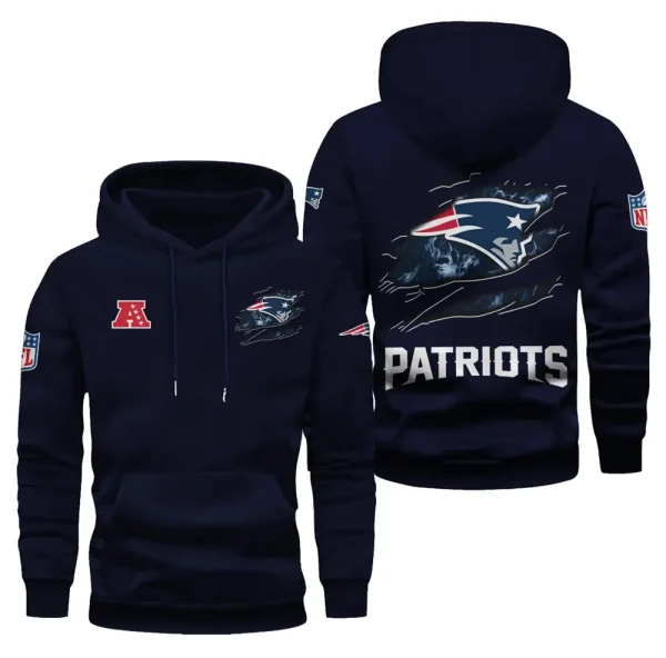 New England Patriots Limited Edition Pocket Pullover Hoodie New 2025 AZ2DHD086 - Image 4