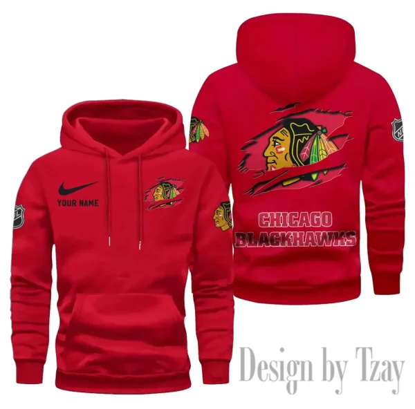 Chicago Blackhawks Limited Edition Pocket Pullover Hoodie New 2025 AZ2DHD101 - Image 2