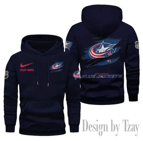 Columbus Blue Jackets Limited Edition Pocket Pullover Hoodie New 2025 AZ2DHD103 - Image 3