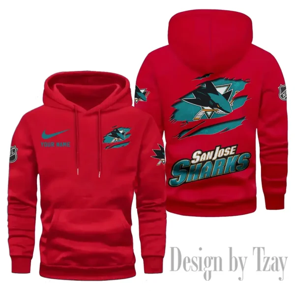 San Jose Sharks Limited Edition Pocket Pullover Hoodie New 2025 AZ2DHD117 - Image 2