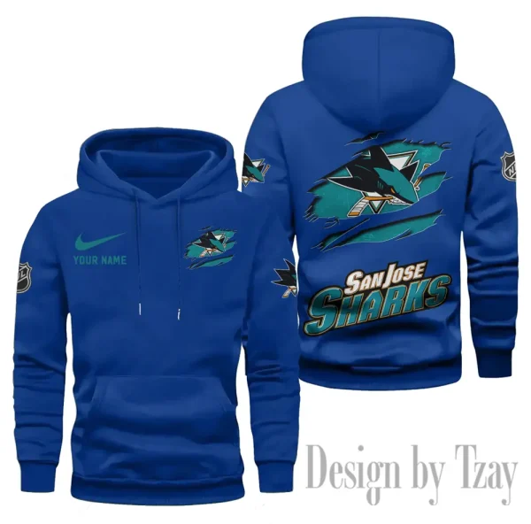 San Jose Sharks Limited Edition Pocket Pullover Hoodie New 2025 AZ2DHD117 - Image 3