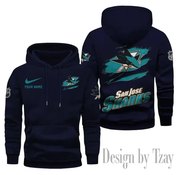 San Jose Sharks Limited Edition Pocket Pullover Hoodie New 2025 AZ2DHD117 - Image 4