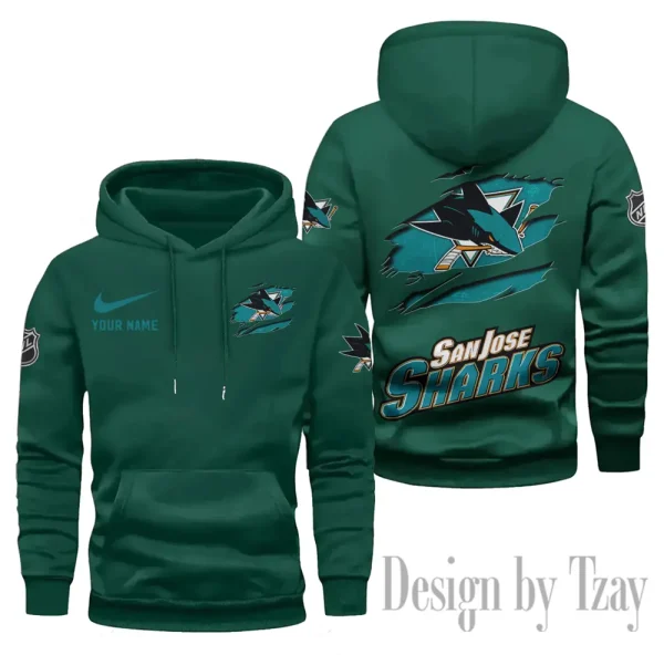San Jose Sharks Limited Edition Pocket Pullover Hoodie New 2025 AZ2DHD117 - Image 5