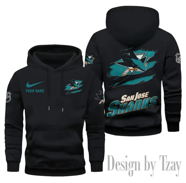 San Jose Sharks Limited Edition Pocket Pullover Hoodie New 2025 AZ2DHD117 - Image 6